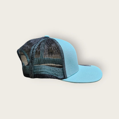 6 Panel Seafoam/Black Trucker Hat 110C