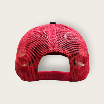 6 Panel Black/Red Trucker Hat 110C