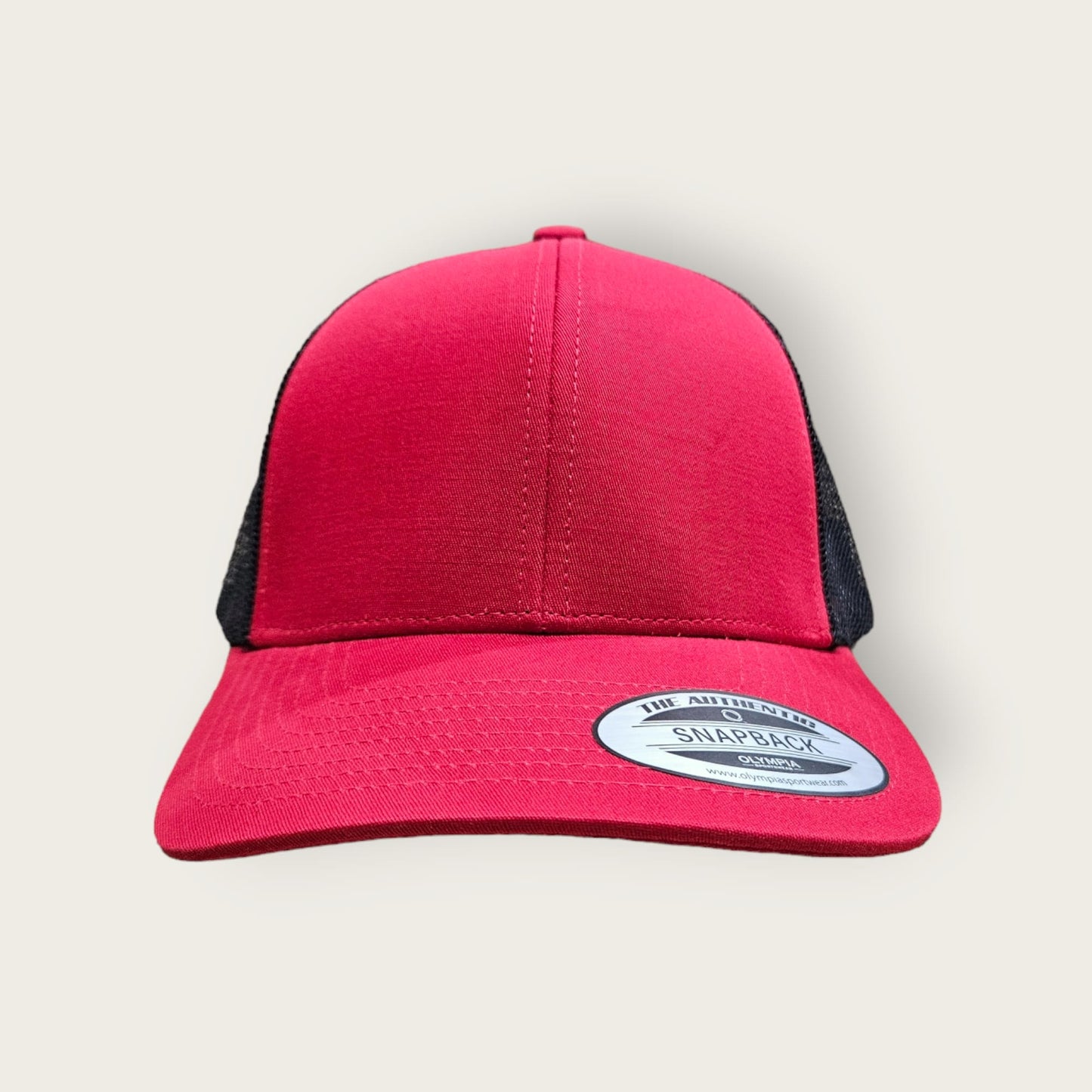 6 Panel Red/Black Trucker Hat 110C